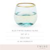 Aqua Bubble Stemless Wine Glass Set by Twine®