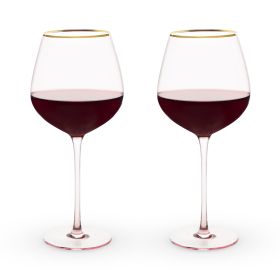 Rose Crystal Red Wine Glass Set by Twine®