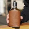 Parker Leather-Wrapped Glass Flask by Viski