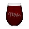 Mrs. Script Stemless Wine Glass