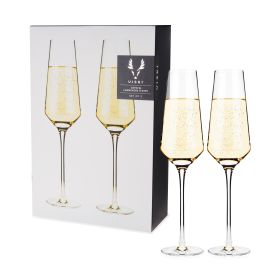 Angled Crystal Champagne Flutes by Viski®