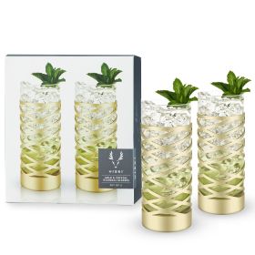 Gold & Crystal Patterned Highball Glasses by Viski®