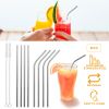 10Pcs 8.5in Stainless Steel Drinking Straws Reusable Metal Drinking Straws for 20oz Tumbler