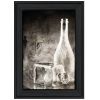 "Moody Gray Glassware Still Life" by Bluebird Barn; Ready to Hang Framed Print; Black Frame