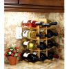 Elegant Modern Asian Style 12-Bottle Wine Rack  In Natural Bamboo