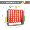 Jumbo 4-to-Score Game Set;  Giant Connect 4 with 42 Rings;  Indoor Outdoor Game Set for Kids and Adults