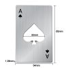 Black/Silver Poker Card Beer Bottle Opener Metal Mini Portable Spade A Opener Stainless Steel Kitchen Bar Tools